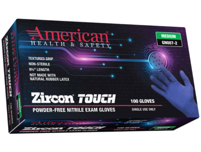 Zircon Touch� Blue Nitrile Exam Gloves, Powder-Free, 1000/Case